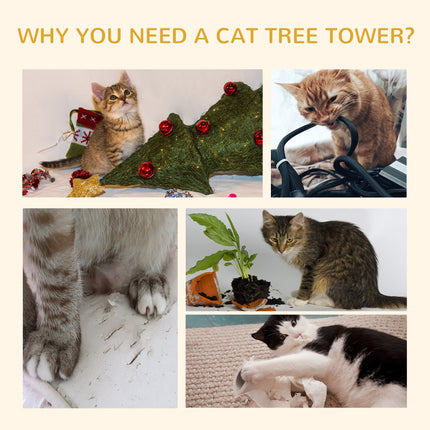 Floor-to-Ceiling Cat Tree Cat Climbing Tower with Sisal-Covered