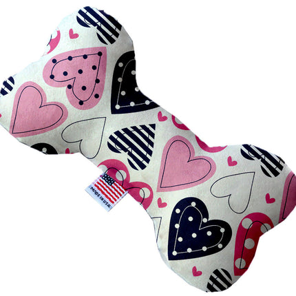 Mirage Pet 1104-SFTYBN8 Mixed Hearts 8 in. Stuffing Free Bone Dog Toy
