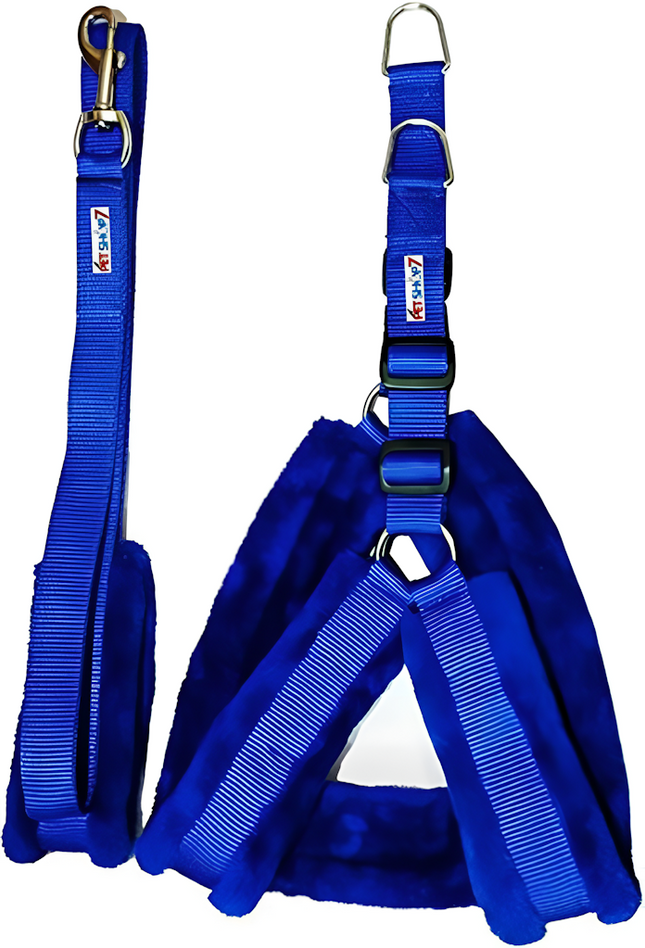 Fur Padded Nylon Dog Harness Leash For Dog Size ?21.9x18.8x3.7 CM